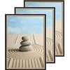 lincoolart Cornice portafoto 40 x 60 cm, in legno nero, 3 pezzi, con vetro acrilico infrangibile, per foto, disegni, poster