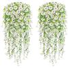 YSUVIN Fiore Artificiale Appesi, 4 Pezzi Fiore Artificiale da Esterno, 76CM Simulazione Pianta Appesa, Balcone Esterno Giardino Patio Matrimonio Fiori-Finti per Decorazioni Appeso, Bianco