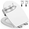 SURFOU Tavoletta WC Ammortizzata Sedile, Copriwater Universali Ovale Forma, Asse Water Universale Ammortizzato Plastica, Toilet Seat Bianco Copri Vater Chiusura Rallentata Gabinetto Coprivater
