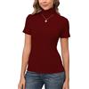 Enjoyoself Maglione Maniche Corte in Cotone Collo Alto Pullover Elegante a Maglieria-Blu Marino/XL