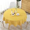 Sutowe Tovaglia rotonda, diametro 150 cm, tovaglia in lino e cotone, lavabile, antimacchia, semplice stile nordico, fresca, per cucina, giardino, festa, tavolo da pranzo, sala da pranzo (scacchiera gialla,