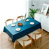 Morbuy Tinta Unita Tovaglia Rettangolare Copritavolo Cerata Facile da Pulire Lavabile Tovaglia PVC per la Decorazione del Tavolo da Pranzo della Cucina (120x160cm,Blu Pavone)