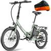 Fafrees Bici Elettrica Pieghevole F20 Light Bicicletta Elettrica Batteria Rimovibile 36V16.75Ah 250W,Autonomia 130KM,7 Velocità,Freni a Disco,Uomo Donna,per Città e Pendolari,Copertura per Bici,Verde