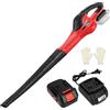 TEENO 300W Strumenti Soffiatore di Fogli Senza Fili 20V con Batteria 3,0Ah e Caricabatterie Incluse | Velocità Aria Regolabile Fino a 288 km/h | 13000 RPM | Design Rosso | Strumento Giardino Elettrico