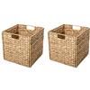 Trademark Innovations Foldable Hyacinth Storage Basket with Iron Wire Frame By Trademark Innovations (Set of 2)