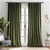 Aljctns Tende in velluto verde oliva, 213 cm di lunghezza, per soggiorno, lussuose, 80% oscuranti, per camera da letto, isolamento termico, super morbide, con tasca per asta e linguetta posteriore