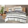 Nuit Des Rêves Set di copertine doppie (200 x 200 cm), 50% cotone, 50% poliestere, 127 thread Count, include 2 custodie per pillow (80 x 80 cm), colore bianco elegante, nero e menta, lavabile in lavatrice
