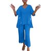 HEONSATI Tute Donna Cotone e Lino Due Pezzi Casual Completo Leggeri Sportiva Taglie Forti Tuta Shirt e Pantaloni a Vita Alta Completi Estiva in Lino Slim Fit Cotone Mare Completo Elegante Elastica da Spiaggia