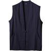 YOSUWOAI Gilet estivo sottile da uomo, in cotone e lino, con scollo a V, casual, senza maniche, comodo, morbido, tinta unita, tinta unita, T02 blu navy, M