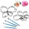 EMAGEREN 4 pezzi In Acciaio Inox Torta Del Fondente Della Muffa Taglierina per petali di rosa 7 pezzi Taglierina per fiori di peonia 4 pezzi per torte dolce muffin tazza tortadisegno