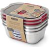 BLACK + BLUM - Lunch Box Set - Contenitore per il pranzo in acciaio inox adatto al microonde, senza plastica con chiusura ermetica, coperchio con serratura - Adatto a microonde, lavastoviglie e forno