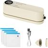 DONGKER Macchina Sottovuoto Alimenti, 1200 mAh Mini Sigillatrice per sacchetti ricaricabile USB con 4 Sacchetti e 3 Dispositivi di Sigillatura, Sigillatore per Conservazione di Snack e Alimenti