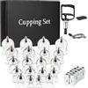 Mulangeegle Set di coppettazione, set per terapia di coppettazione, 20 coppette massaggianti posteriori, kit professionale per coppettazione cinese con pompa a vuoto per terapia di massaggio, migliora la tua