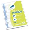 Blasetti Ricambi Rinforzati - Confezione da 40 fogli a righe formato A4, Rigatura 0B, fogli di ricambio per raccoglitori e copertine ad anelli, fogli di carta ricaricabili da 80gr