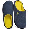 VeraCosy Bicolore Pantofole da Uomo in Memory Foam Blu,42-43 EU