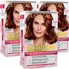 L'OREAL PARIS 3x L'Oréal Paris Excellence Creme Colorazione Permanente 6.54 Biondo Scuro Mogano Ramato Triplo Trattamento - 3 Tinte