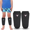 Mytra Fusion bambini paratibie kick boxing parastinchi Elasticated MMA paratibie Muay Thai, Allenamento, Sparring, Kickboxing, Arti Marziali parastinchi (XS, Black)