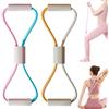 DBAILY Fasce per fitness, set da 2 pezzi, fasce per fitness, estensori per petto e 8 parole, fasce di resistenza per fitness, stretching, yoga (rosa blu e arancione)