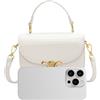 WQEPYY Borsa Donna Vintage Tracolla PU Pelle Clutch Moda Borse Mano Elegante Borsetta Sera Pochette per Viaggio Lavoro(Bianco)