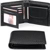 SENDEFN Portafoglio Uomo Bifold Vera Pelle, 10 Porta Carte di Credito Blocco RFID Portafoglio per Uomo con Tasca Portamonete, 2 Scomparti Banconote