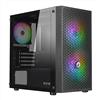 Nuwo Blitz R27 Nero Case Micro-ATX per PC Desktop Office Gaming Mini Tower 0.50MM SPCC, 3 Ventole FRGB (Illuminazione Arcobaleno Fissa), Frontale Rete e Pannello Laterale in Vetro Temperato