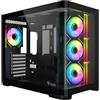 Itek case DARK CAVE CURVED - Gaming Tower, ATX, 4x12cm ARGB fan, 2xUSB3, Type-C, Side & Front Panel Temp Glass