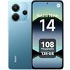 Xiaomi Redmi Note 14 Smartphone, 6GB RAM 128GB, Schermo 6.67 AMOLED, 120Hz, Fotocamera 108MP, Sensore di impronte digitali, NFC, 33W turbo ricarica, 5500mAh, Blu oceano