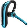 Beelooom Cuffie wireless con doppio microfono auricolare Bluetooth ENC cancellazione del rumore auricolare per guida aziendale facile da installare blu