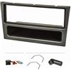 tomzz Audio 2439-068 Set di cover radio compatibili con Opel Agila Corsa C Combo Omega B Vectra C Vivaro Meriva antracite metallizzato con adattatore antenna Quadlock ISO Fakra Staffa di sgancio DIN