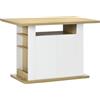 HOMCOM Isola per Cucina 4-6 Persone con Armadietti e Ripiani Aperti, in Truciolato, 110x70x75.5 cm, Bianco e color Legno|Aosom