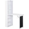 HOMCOM Scrivania Pieghevole con Libreria e Lavagna per Camera e Ufficio, Tavolo da Pranzo a Scomparsa Salvaspazio, Bianco, 98x51x153 cm|Aosom