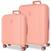 El Potro Vera - Set di valigie rosa, 55/70 cm, rigido 6,2 kg, chiusura TSA ABS 6,2 kg, 118L, bagaglio a mano, Rosa, Taglia unica, Set di valigie