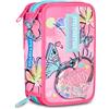 Mitama Astuccio Scuola 3 Scomparti, SUPER TRIPLO BUBBLE DREAMS, Contenuto 47 pz, Completo di Matite, Pennarelli, Portapenne Scuola Elementare Bambina