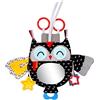 caterbee Giocattolo da Appendere per attività per Bambini con Specchio per Auto in-Sight, Regolabile per seggiolini Auto, passeggini, culle e Tempo sulla Pancia, con sonagli (Owl)