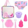 Miunana 6 Accessori Per 36 CM - 46 CM New Born Baby Doll Bambola, Bebé Bambolotti Amore Mio E Altre Bambole 14 Pollici - 18 Pollici: Borse + Pannolino + Stoviglie + 3 biberon