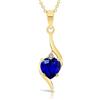 Planetys Collana da donna in oro giallo 375/1000 zaffiro naturale taglio cuore e diamante, Oro, Zaffiro Diamante