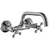 Aquagrif AQG - Rubinetto da parete Rhodas per lavello con beccuccio girevole e facile installazione, design elegante e funzionale (cromo)
