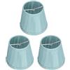HERCHR Set di 3 Pieghettato Paralumi Clip on Lampadario, E14 Holder Paralume Fatto a Mano Tessuto Per Lampada da Terra E Lampada da Tavolo, 4,7x4,3x3,3 Pollici(Blu)