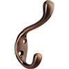 HASWARE 6 ganci a doppio griffe, ganci appendiabiti a doppio griffe, da parete, vintage, resistenti, con 12 viti per cappotti, cappelli, vestiti, asciugamani, chiavi (rame anticato satinato)