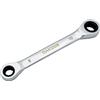 DAKCOS Chiave Combinata a Cricchetto 8x10 mm, Chiave a Cricchetto a Doppia Testa 2-in-1, CR-V con Finitura Cromata Opaca