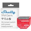 Shelly 1PM Gen4 - Interruttore Relè Intelligente Wi-Fi, 1 Canale, 16A, Monitora il Consumo di Energia, Domotica, Nessun Hub Richiesto, Certificato Matter, Alexa, Google, HomeKit, Zigbee, 1 Pezzo