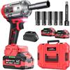 XIAZIR Avvitatore a impulsi senza fili 1200 N·m, 21V 4.0Ah×2 batterie + caricabatterie rapido, 3 velocità + luce LED, include 5 bussole + barra di estensione + valigetta, per auto