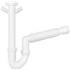 Schläfer 439305 | Sifone Universale con tubo flessibile Raccordo 11/2, Doppio Attacco per Lavastoviglie o Lavatrice, Connessione Usciata a Parete Diam. 40/50mm, Scarico Autopulente. Bianco