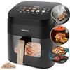Cecotec Friggitrice ad Aria 6.5 Litri - Air Fryer Cecofry&Grill Smokin' 6500. 2200W, Piastra - Grill, Doppia Resistenza, Affumicatore Integrato, Temperatura Regolabile 40-200°C, 10 Menu