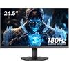 KOORUI Gaming Monitor, 24.5 Pollici Schermo PC Full HD (1920x1080) 1ms, 180Hz, VA, 2xHDMI & DisplayPort, Adpitive Sync, sRGB 99%, VESA, Eye Care