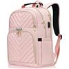 Kuosdaz Zaino da donna, 17,3 pollici, zaino per la scuola, per ragazze, adolescenti, con porta di ricarica USB, zaino per computer portatile, impermeabile, per scuola, università, viaggi, lavoro, rosa