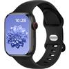 Dirrelo Compatibile con Cinturino Apple Watch 10 42mm 41mm 40mm 38mm Donna Uomo - Sportivo Silicone Durevole Morbido di Ricambio per iWatch Apple Watch Series 9 8 7 6 5 4 3 2 1 SE 2, Nero