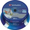 Verbatim BD-R Blu Ray SL DataLife Type 25GB 6x Printable Stampabili campana da 25 pezzi