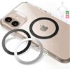 Mugust 3 Pezzi Adesivo Universale ad Anello Magnetici Senza Fili in Metallo per Magnete ad Anello MagSafe, per Caricabatterie Wireless MagSafe per iPhone/Samsung/Android (Non Magnetici) (Nero+Nero+Argento)