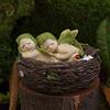 Top Collection Top Collezione Miniature Fairy Garden e terrario Sleeping Twin Babies in Nest Statua Fata